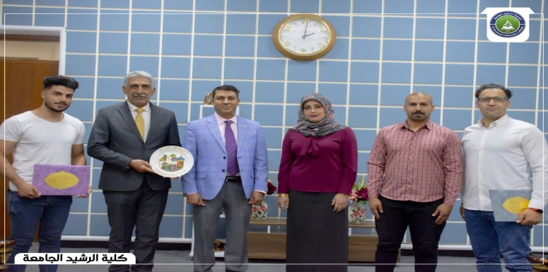 شهادة شكر وتقدير للطلبة المشاركين في مارثون الجامعة المستنصرية وكلية المعارف الجامعة لسباق الدراجات الهوائية من قبل عمادة كلية الرشيد الجامعة