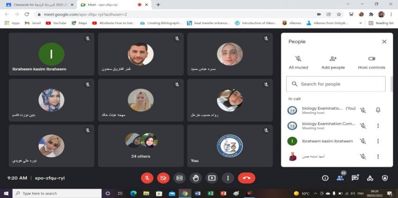 بأشراف مباشر من قبل السيد عميد كلية الرشيد  الجامعة الاستاذ  الدكتور ميثم حنظل شريف تستمر  الأمتحانات الألكترونية