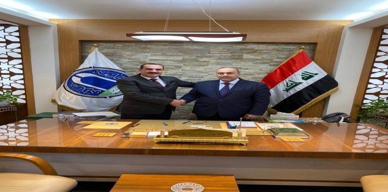 زيارة السيد عميد كلية الرشيد الجامعة الى رئاسة جامعة بغداد