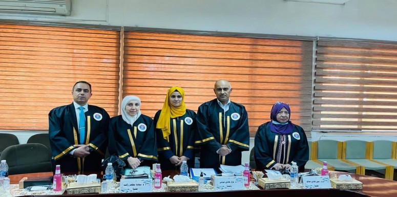 السيد معاون  عميد كلية الرشيد الجامعة للشؤون العلمية يشارك في مناقشة رسالة ماجستير في كلية الهندسة / جامعة بغداد .