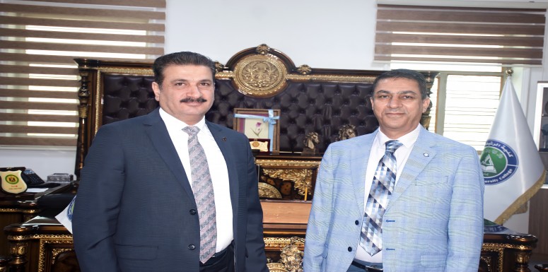زيارة رئيس منظمة دعم بلاحدود  لكلية الرشيد الجامعة 